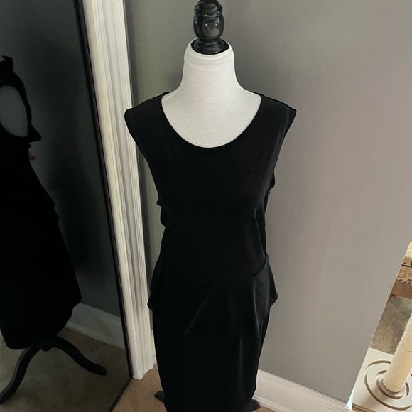 Spense~Black Velvet Peplum Dress~Size 14~Sleeveless-Pullover - Picture 5 of 7